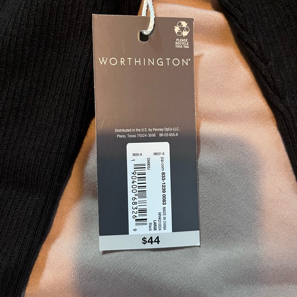 Black Worthington sweater with 3 quarter sleeves. Woman’s size large, brand new - Picture 3 of 6